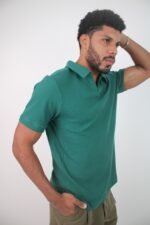Polo V Texturizada - Verde