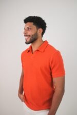 Polo V Texturizada - Laranja