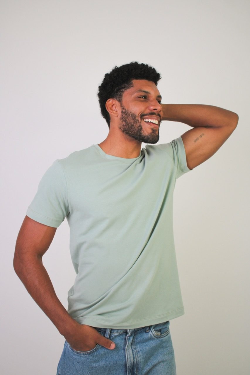 IMG_7982 Grande Camiseta Pima – Summer Field - Verde Água - Imagem 1