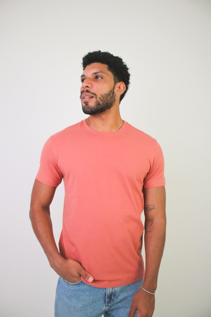IMG_8001 Grande Camiseta Pima – Summer Field - Salmão - Imagem 1