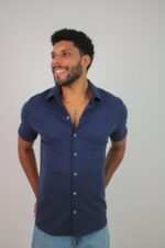 Camisa Casual Resort - Azul Marinho - Imagem 4